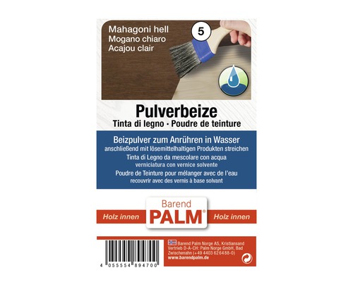 Poudre de teinture Barend PALM acajou clair 5 g Barend Palm Teinture à bois en poudre acajou clair