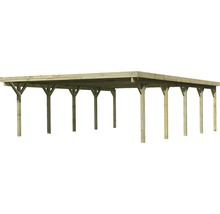 Holzcarport mit mehreren Pfosten zur Fahrzeugüberdachung