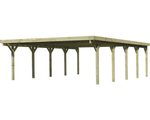 Holzcarport mit mehreren Pfosten zur Fahrzeugüberdachung