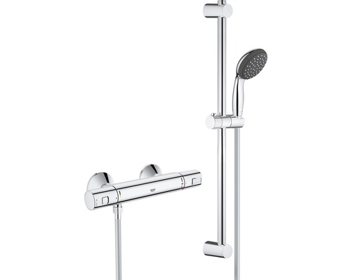 Robinet de douche avec thermostat Grohe Quickfix Precision Start chrome 34597000 Robinet de douche avec douchette à main et barre de douche