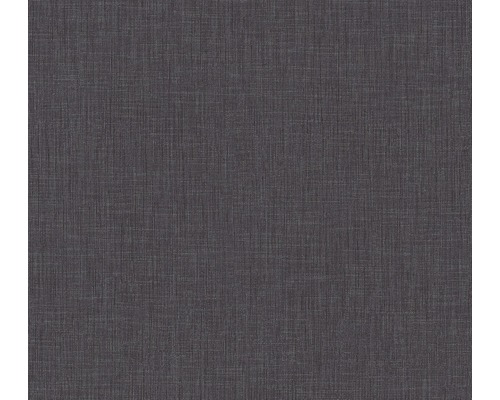 Papier peint intissé 36922-2 Metropolitan Uni textile Papier peint gris foncé avec texture de lin