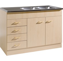 Meuble d'évier Held Möbel avec évier Keine lxpxh 120 x 60 x 85 cm hêtre mat démonté