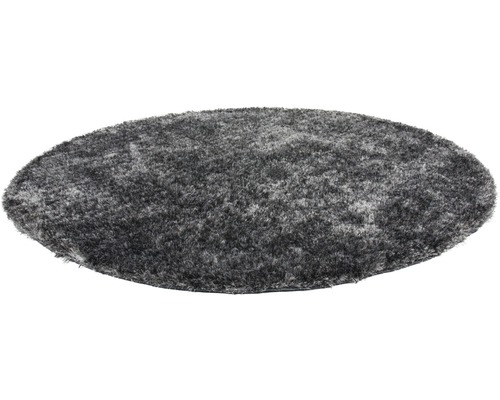 Tapis à poils longs rond gris