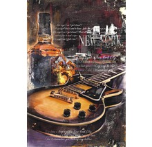 Image avec guitare, bouteille de whisky et New York