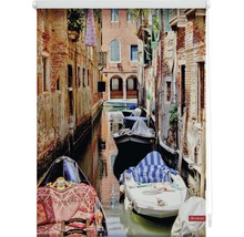 Store enrouleur avec motif d''une ruelle vénitienne avec des bateaux
