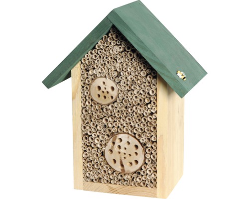 Hôtel à insectes abeilles sauvages 22.5x14x28.5 cm, naturel