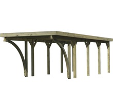 Holzcarport mit Pfosten und Dach