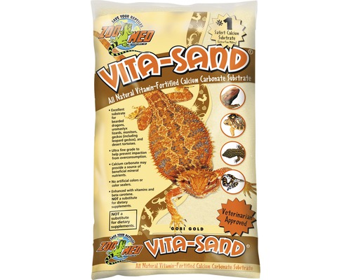 Terrariumsand ZOO MED Vita-Sand Gobi Gold 4,5 kg Zoo Med Vita Sand Gobi Gold Kalziumkarbonatsubstrat für Reptilien