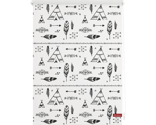 Store avec motif de plumes, de flèches et de tipis