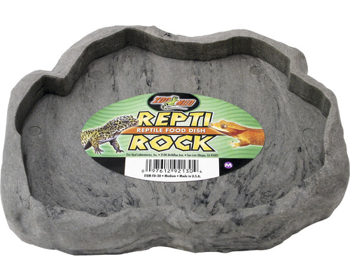 Futternapf ZOO MED Repti Rock Food Dish M 18 x 15 x 2,2 cm zufällige Farbauswahl Reptilienschale in Felsoptik