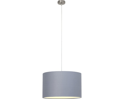 Graue Textil-Hängeleuchte mit runder Form
