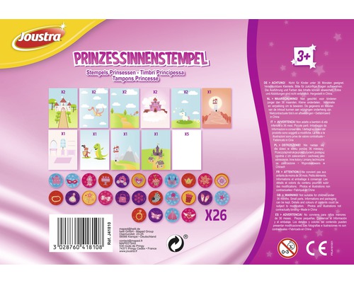 Set de tampons de princesses avec des motifs de châteaux et d''accessoires de princesses