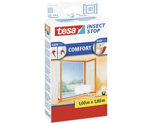 Moustiquaire pour fenêtre tesa Insect Stop Comfort sans perçage blanc 100x100 cm
