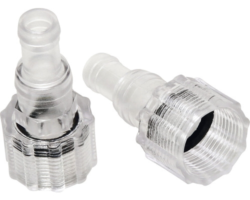 Deux raccords de tuyau transparents pour le jardin