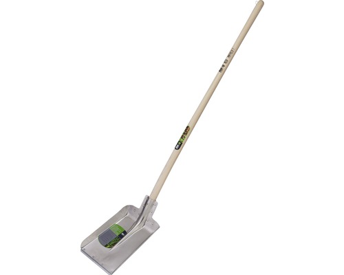Pelle à rebord en alu for_q, petit modèle Pelle métallique avec manche en bois pour travaux de construction