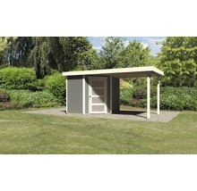 Gartenhaus Karibu Anvik 3 mit Schleppdach 467 x 238 cm terragrau