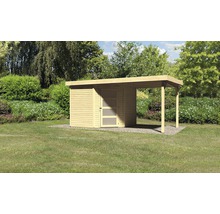 Gartenhaus Karibu Anvik 5 mit Schleppdach 493 x 262 cm natur