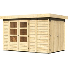 Gartenhaus Karibu Karola 3 mit Anbauschrank 342 x 238 cm natur