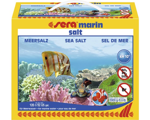 Sel marin sera marin salt 3900 g pour jusqu'à 120 l Sera Marin sel pour eau de mer, paquet de 3900 grammes