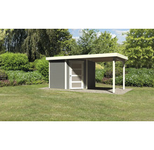 Gartenhaus Karibu Anvik 5 mit Schleppdach 493 x 262 cm terragrau