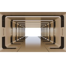 Tunnel éclairé avec des cadres rectangulaires