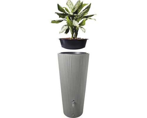 Regentonne mit Pflanzeinsatz und Wasserhahn für Garten