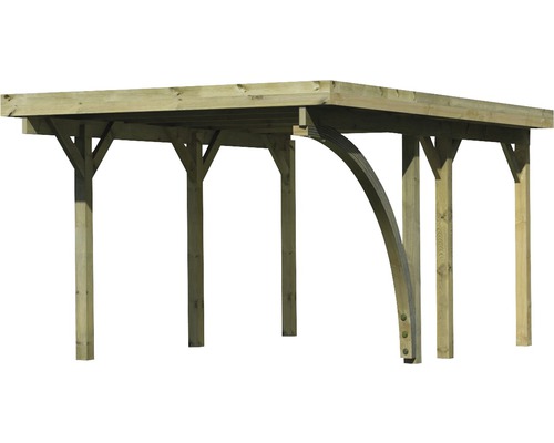Holzcarport mit Flachdach und Stützpfosten