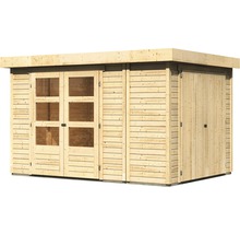 Gartenhaus Karibu Karola 4 mit Anbauschrank 342 x 262 cm natur
