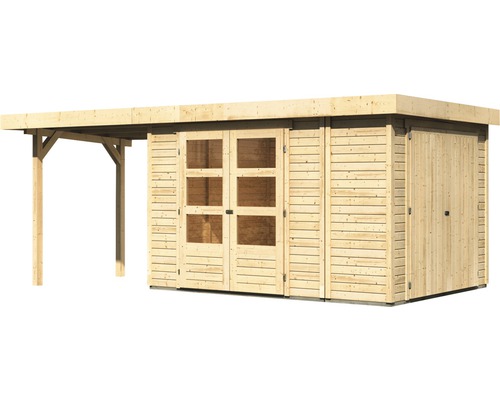 Holzgartenhaus mit Vordach