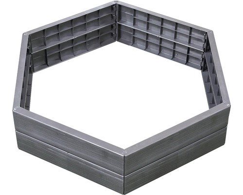 Jardinière surélevée classique GARANTIA Ergo 110 x 110 x 25 cm Jardinière surélevée hexagonale en métal