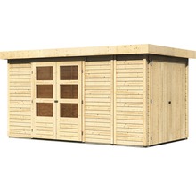 Gartenhaus Karibu Karola 5 mit Anbauschrank 404 x 238 cm natur