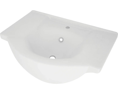 Vasque pour meuble Baden Haus Aida 65 x 50 cm blanc brillant 50102 Lavabo d''angle blanc en céramique sanitaire