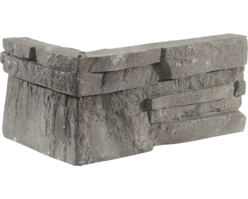 Pierre de parement angle Klimex Colorado, anthracite Élément d''angle en pierre pour la construction de murs