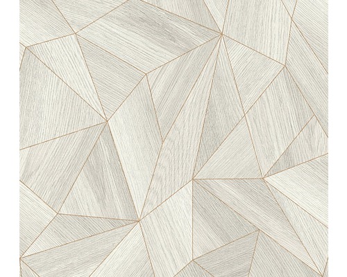Papier peint intissé 36133-2 Daniel Hechter 7 triangles beige Papier peint avec motif géométrique en bois