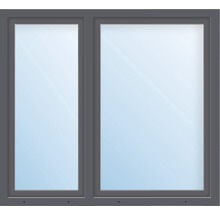 Kunststofffenster 2-flg. ESG ARON Basic weiß/anthrazit 1100x1600 mm (1/3-2/3)-thumb-0
