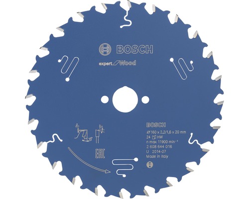 Kreissägeblatt Bosch Expert Wood 160x20 mm Z 24