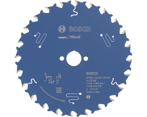 Lame de scie circulaire Bosch Expert Wood 160x20 mm Z 24 Lame de scie circulaire Bosch Expert Wood d''un diamètre de 160 millimètres