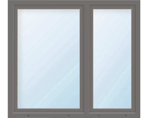 Kunststofffenster 2-flg. ESG ARON Basic weiß/anthrazit 1600x1650 mm (2/3-1/3)