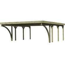 Holzcarport mit gebogenen und geraden Pfosten