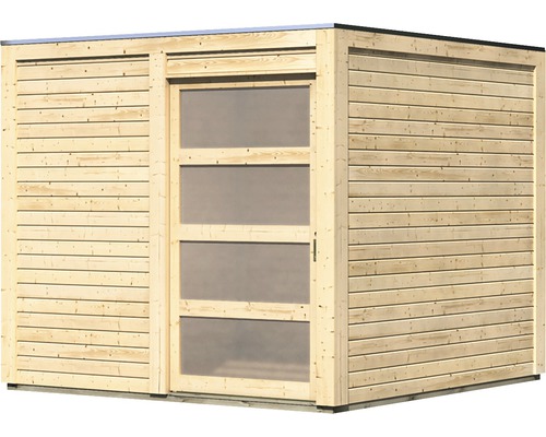 Abri de jardin en bois avec porte et fenêtres