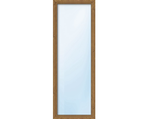 Fenêtre en PVC 1 battant verre de sécurité trempé ARON Basic blanc/golden oak 500x1600 mm tirant droit