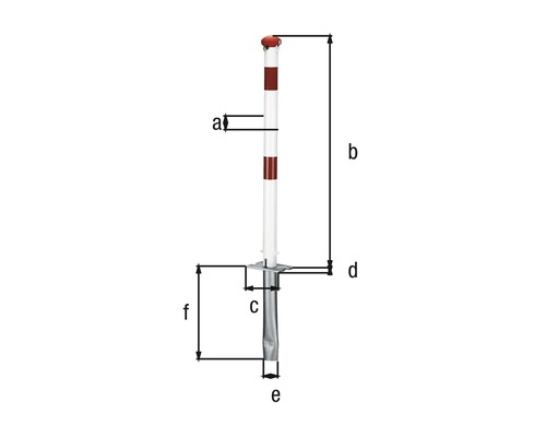 Pfosten mit Abmessungen