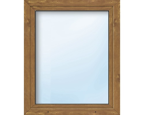 Kunststofffenster 1-flg. ESG ARON Basic weiß/golden oak 750x1600 mm DIN Links