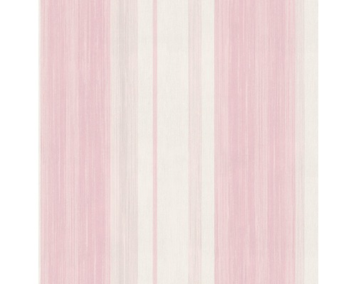 Papier peint intissé 104643 Soft Blush rayures rose blanc