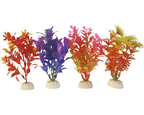 Plantes aquatiques en plastique standards, petit format 19 cm, 4 pièces