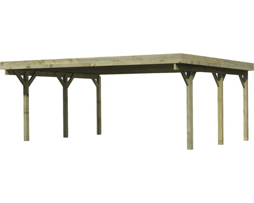 Holzcarport mit Flachdach für ein Fahrzeug