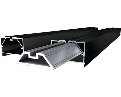 Profilés en aluminium en noir et argent