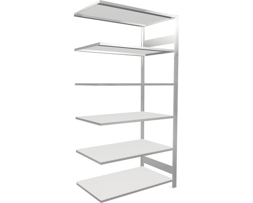 Étagère de bureau étagère complémentaire système d'emboîtement MULTIplus150 2000x1000x600 mm, RAL 7035 gris clair capacité de charge 1400 kg