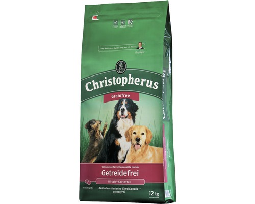 Croquettes pour chiens, Allco Christopherus sans céréales, cerf & pomme de terre 12 kg