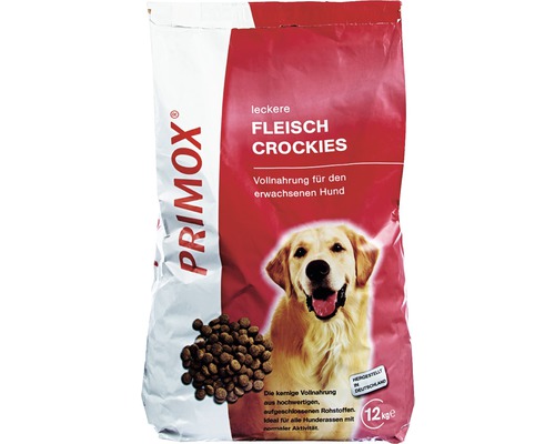 Croquettes pour chien, Primox croquettes à la viande Fleisch Crockies 12 kg